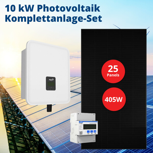 10 kW Photovoltaikanlage mit 25x410W Risen Energy Solarmodule, Growatt Wechselrichter 10kW und 10kW Batteriespeicher inkl. Growatt Controller