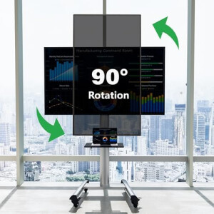 XTRARM Proton 500 mobiler TV Ständer mit Ablage, TV ca. 37-70 Zoll / 40 kg, viele VESA-Größen, Variable Höhe bis ca. 211 cm, Schwarz/Silber, TV-Sta...
