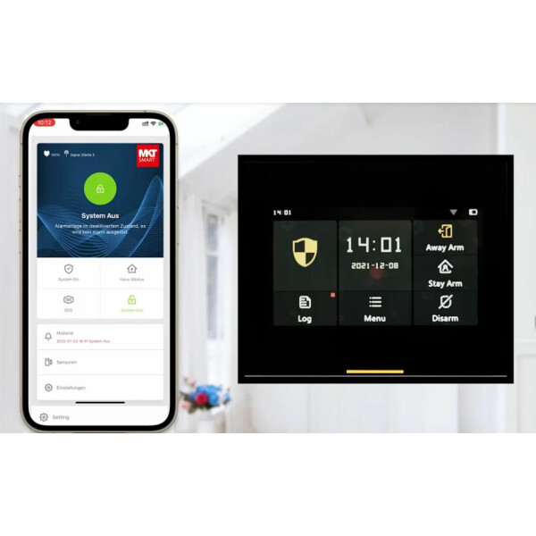 Funk GSM und WIFI Smart Home Alarmanlage mit Touchscreen * Starter Set